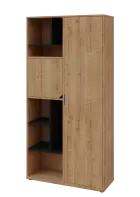 KSR6-83 P skříň šatní, 1x výsuvné ramínko, dvířka, niky, 2053x1022x400 mm, provedení pravé, korpus a